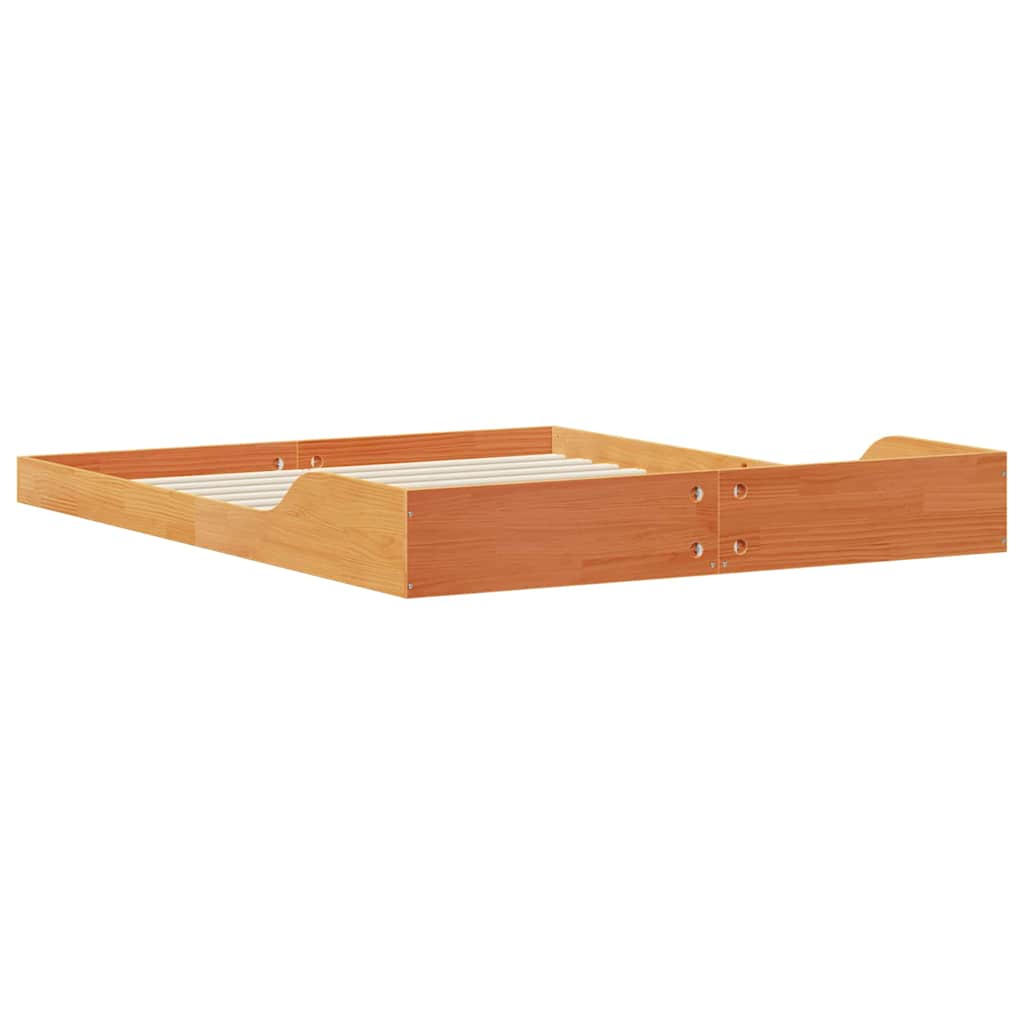 Bed Frame Wax Brown 150 x 200 cm Solid Pine Wood