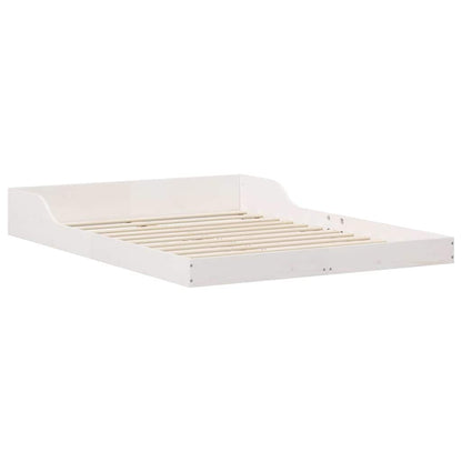 Bed Frame White 140 x 190 cm Solid Pine Wood