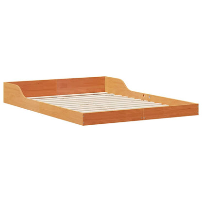 Bed Frame Wax Brown 140 x 190 cm Solid Pine Wood