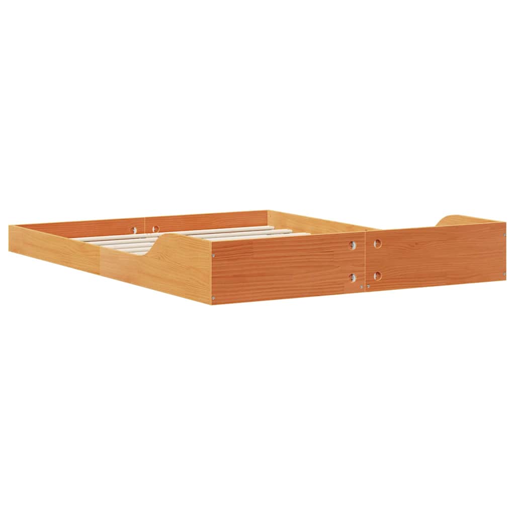 Bed Frame Wax Brown 140 x 190 cm Solid Pine Wood