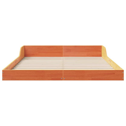 Bed Frame Wax Brown 140 x 190 cm Solid Pine Wood