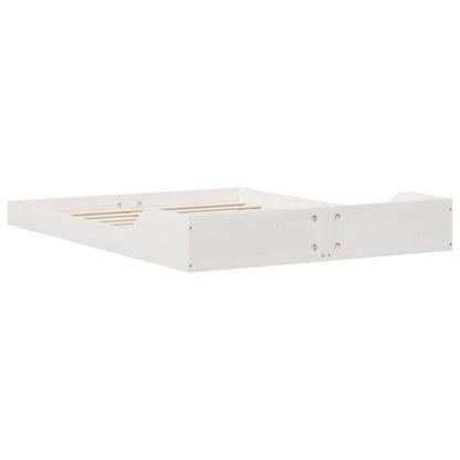 Bed Frame White 135 x 190 cm Solid Pine Wood