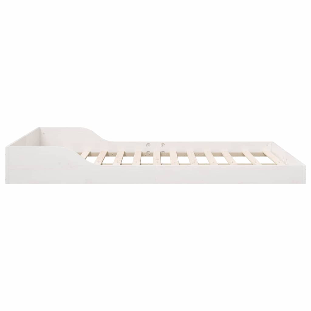 Bed Frame White 135 x 190 cm Solid Pine Wood