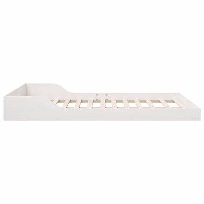 Bed Frame White 135 x 190 cm Solid Pine Wood
