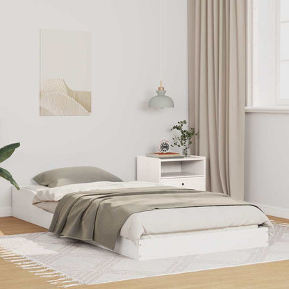 Bed Frame White 90 x 200 cm Solid Pine Wood