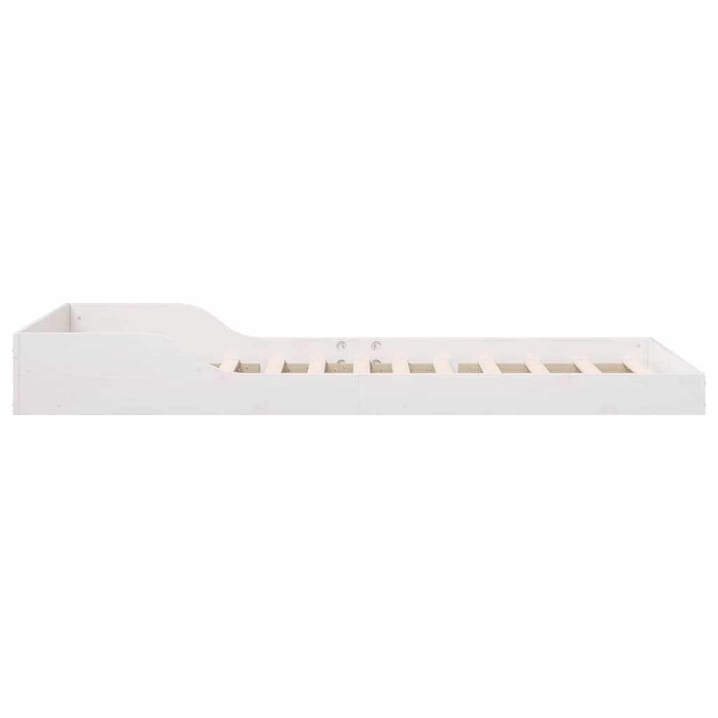 Bed Frame White 90 x 200 cm Solid Pine Wood