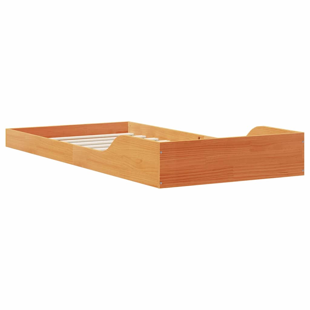 Bed Frame Wax Brown 80 x 210 cm Solid Pine Wood