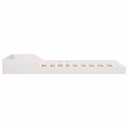 Bed Frame White 100 x 210 cm Solid Pine Wood