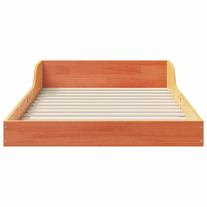 Bed Frame Wax Brown 100 x 210 cm Solid Pine Wood