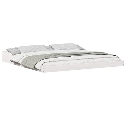 Bed Frame White 180 x 210 cm Solid Pine Wood
