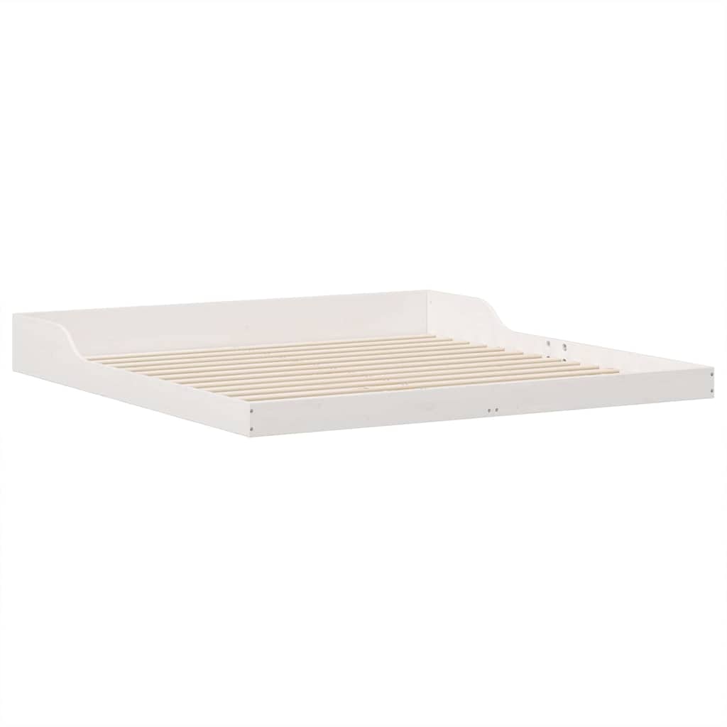 Bed Frame White 180 x 210 cm Solid Pine Wood