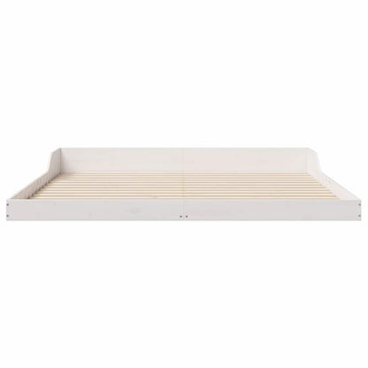 Bed Frame White 180 x 210 cm Solid Pine Wood