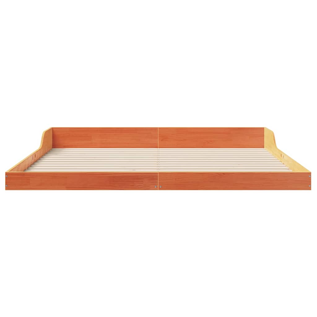 Bed Frame Wax Brown 180 x 210 cm Solid Pine Wood