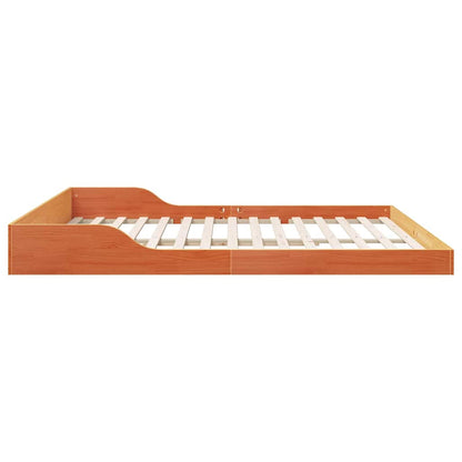 Bed Frame Wax Brown 180 x 210 cm Solid Pine Wood