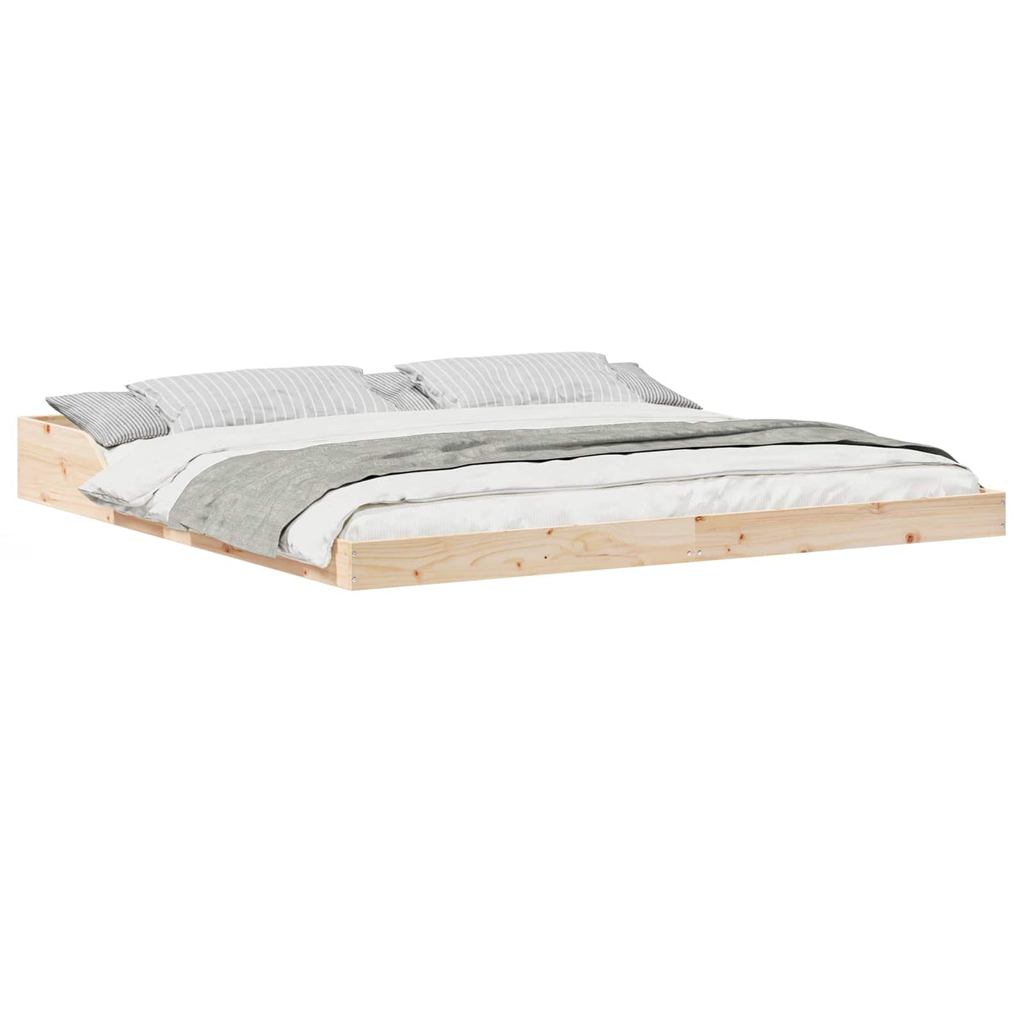 Bed Frame Brown 200 x 210 cm Solid Pine Wood