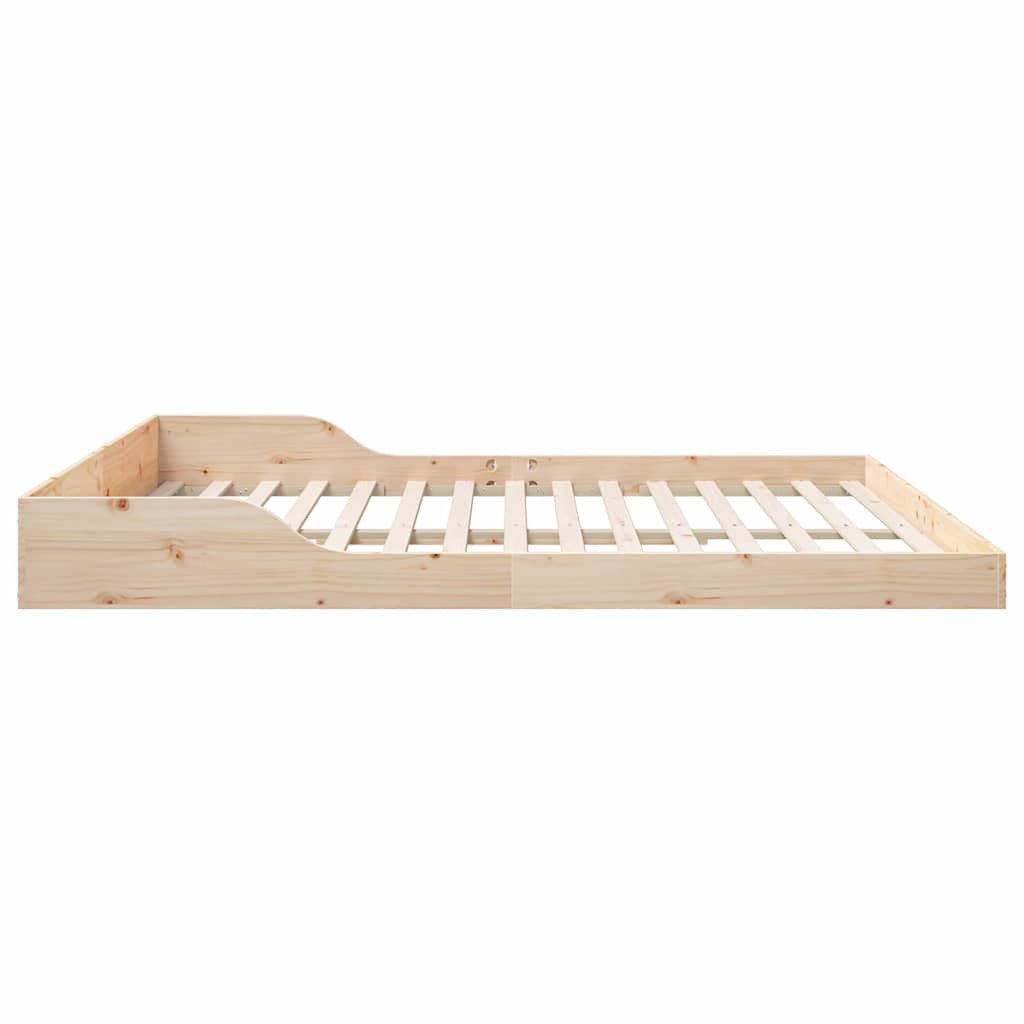 Bed Frame Brown 200 x 210 cm Solid Pine Wood