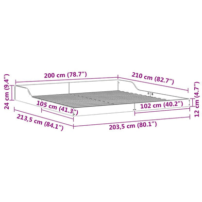 Bed Frame Wax Brown 200 x 210 cm Solid Pine Wood
