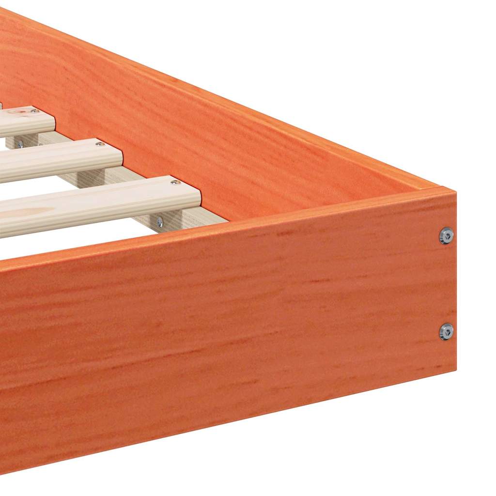 Bed Frame Wax Brown 80 x 220 cm Solid Pine Wood