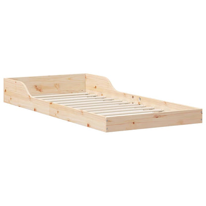 Bed Frame Natural 90 x 220 cm Solid Pine Wood