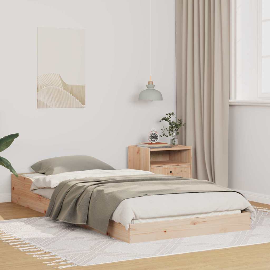 Bed Frame Natural 100 x 220 cm Solid Pine Wood