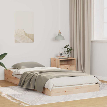 Bed Frame Natural 100 x 220 cm Solid Pine Wood