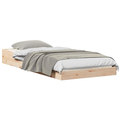 Bed Frame Natural 100 x 220 cm Solid Pine Wood