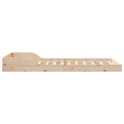 Bed Frame Natural 100 x 220 cm Solid Pine Wood