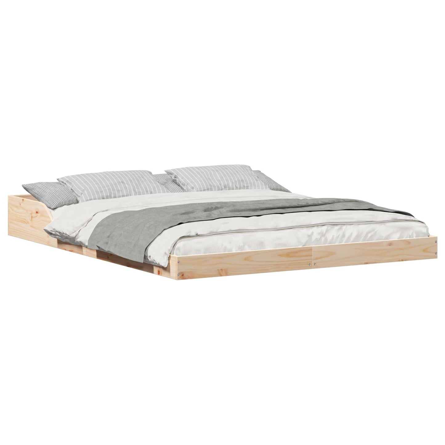 Bed Frame Brown 160 x 220 cm Solid Pine Wood