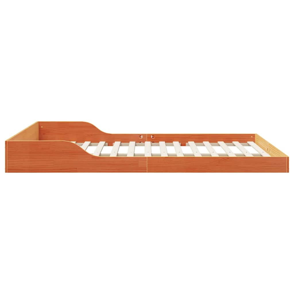 Bed Frame Wax Brown 160 x 220 cm Solid Pine Wood