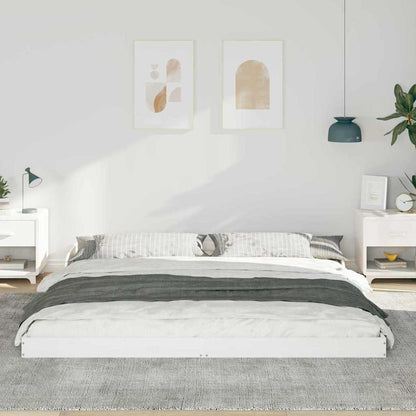 Bed Frame White 180 x 220 cm Solid Pine Wood