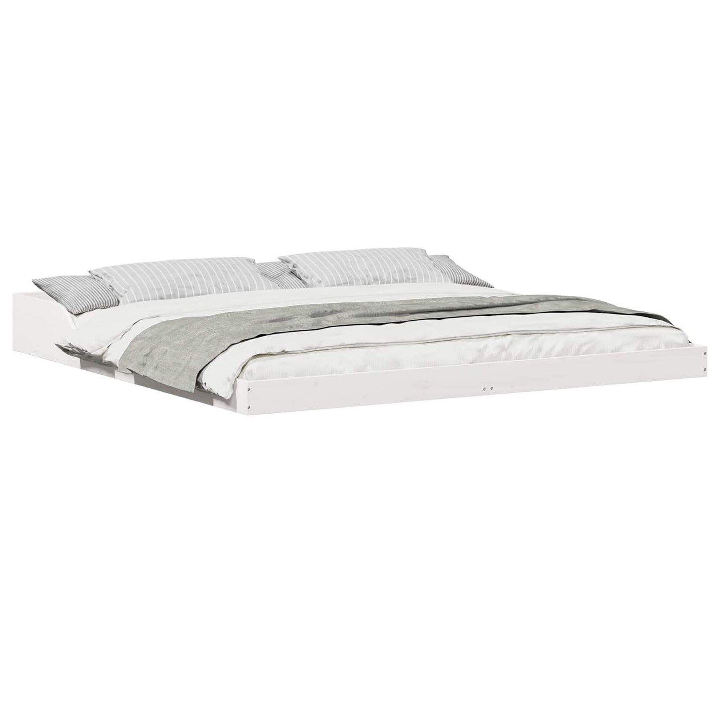 Bed Frame White 180 x 220 cm Solid Pine Wood