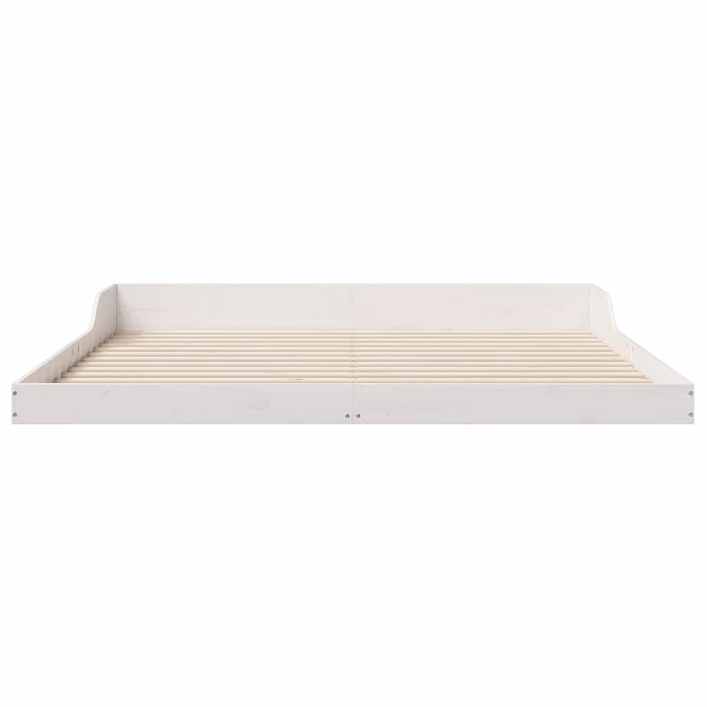 Bed Frame White 180 x 220 cm Solid Pine Wood