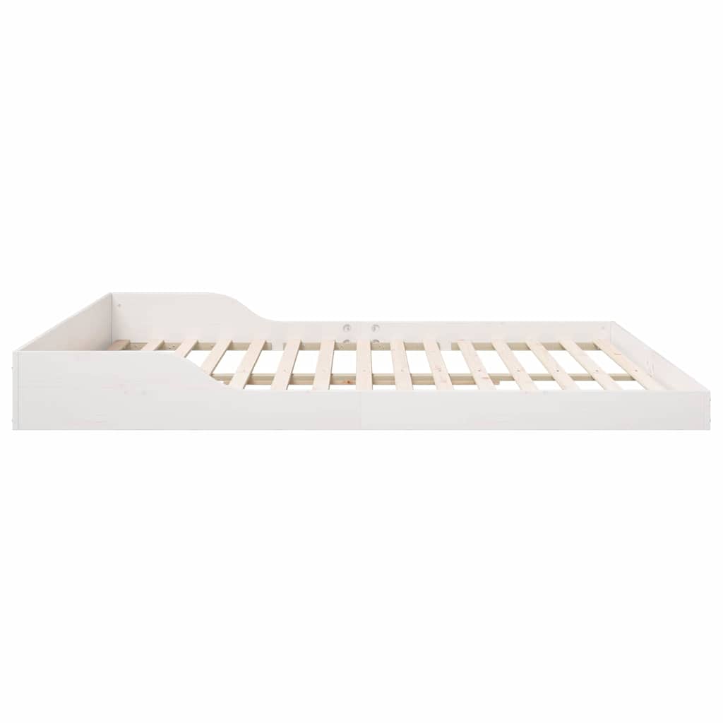 Bed Frame White 180 x 220 cm Solid Pine Wood