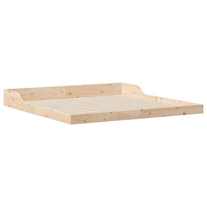 Bed Frame Brown 200 x 220 cm Solid Pine Wood