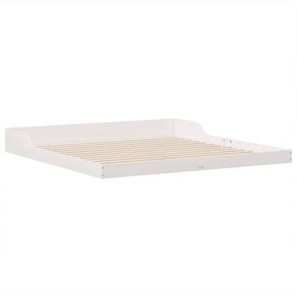 Bed Frame White 200 x 220 cm Solid Pine Wood