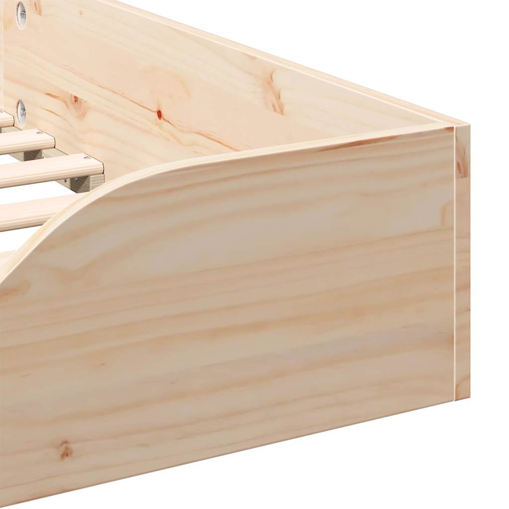 Bed Frame Brown 100 x 200 cm Solid Pine Wood