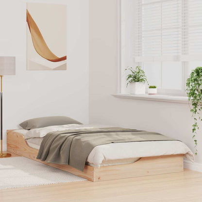 Bed Frame Brown 100 x 200 cm Solid Pine Wood