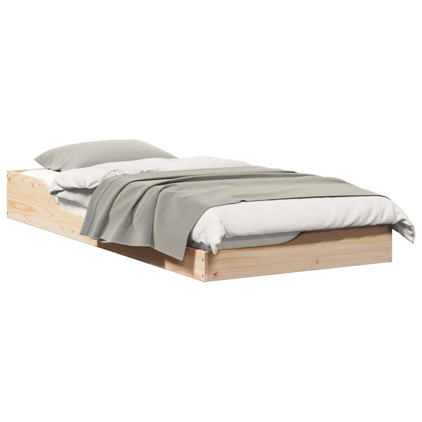 Bed Frame Brown 100 x 200 cm Solid Pine Wood