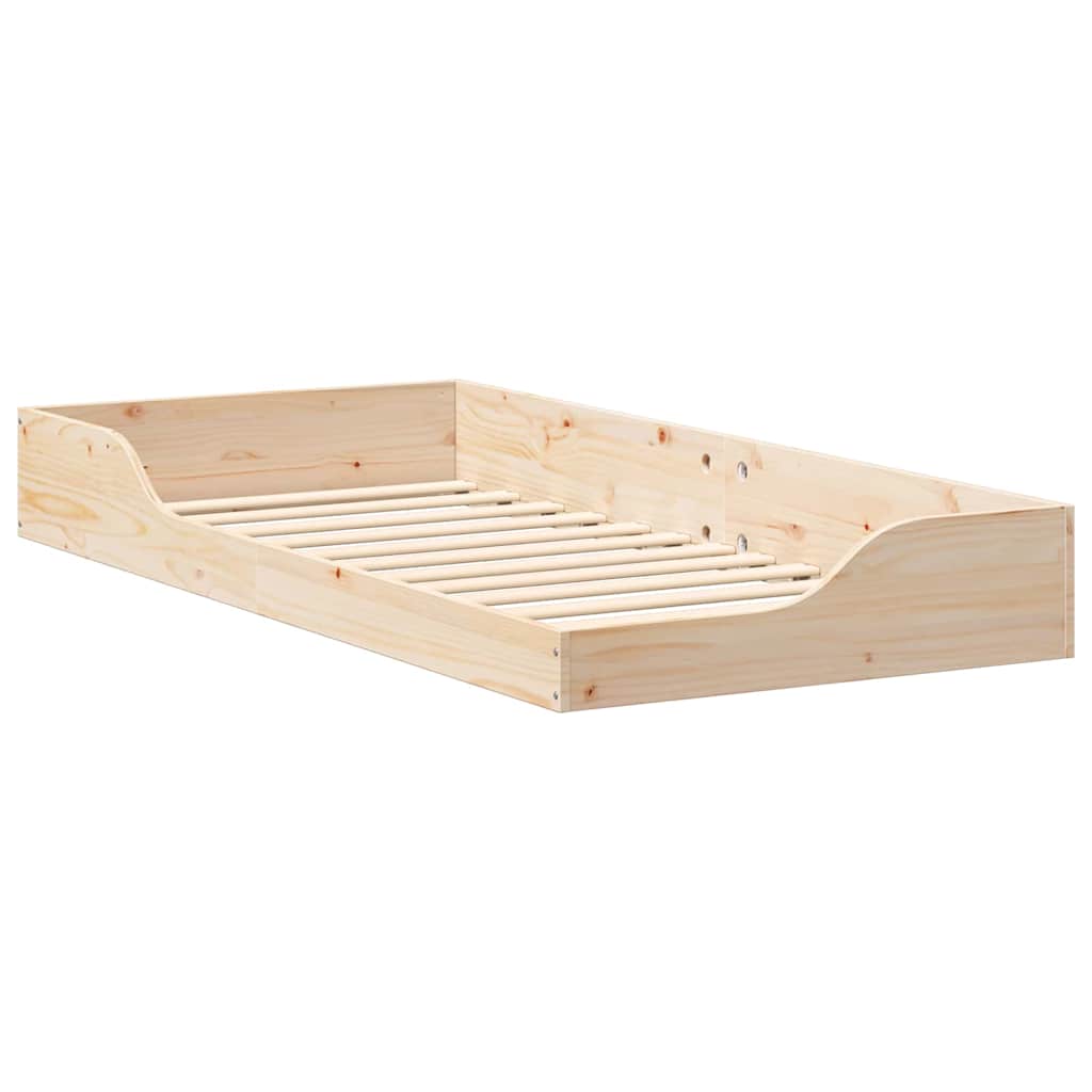 Bed Frame Brown 100 x 200 cm Solid Pine Wood