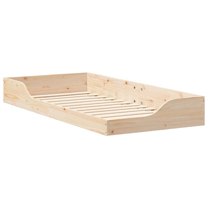 Bed Frame Brown 100 x 200 cm Solid Pine Wood