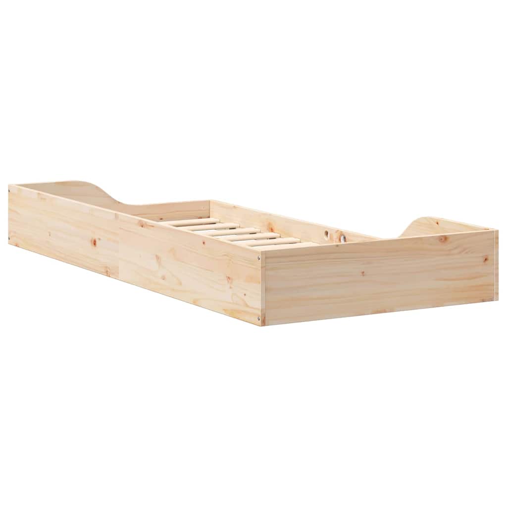 Bed Frame Brown 100 x 200 cm Solid Pine Wood