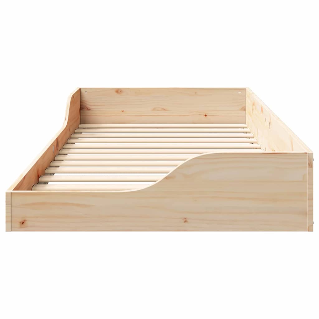 Bed Frame Brown 100 x 200 cm Solid Pine Wood