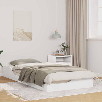 Bed Frame White 100 x 200 cm Solid Pine Wood