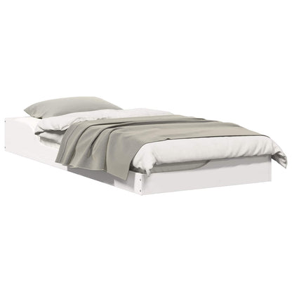 Bed Frame White 100 x 200 cm Solid Pine Wood