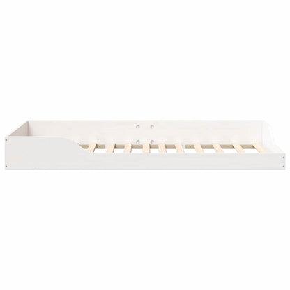 Bed Frame White 100 x 200 cm Solid Pine Wood