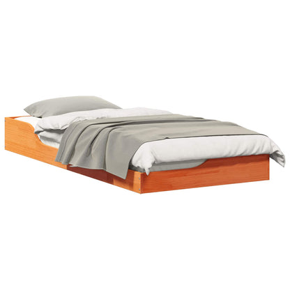 Bed Frame Wax Brown 100 x 200 cm Solid Pine Wood