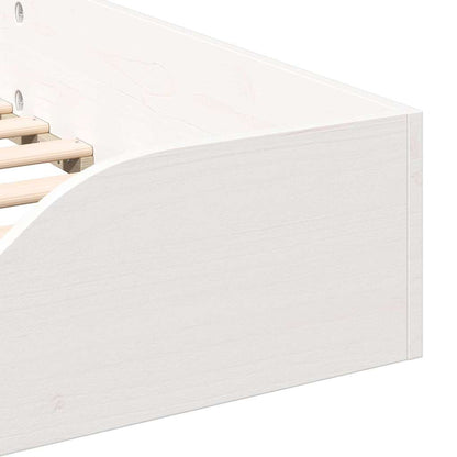 Bed Frame White 90 x 200 cm Solid Pine Wood