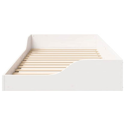 Bed Frame White 80 x 200 cm Solid Pine Wood