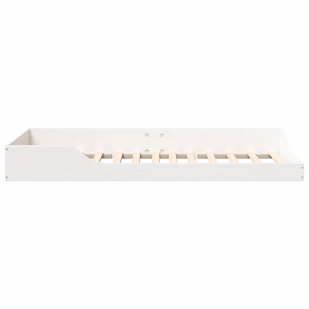 Bed Frame White 80 x 200 cm Solid Pine Wood