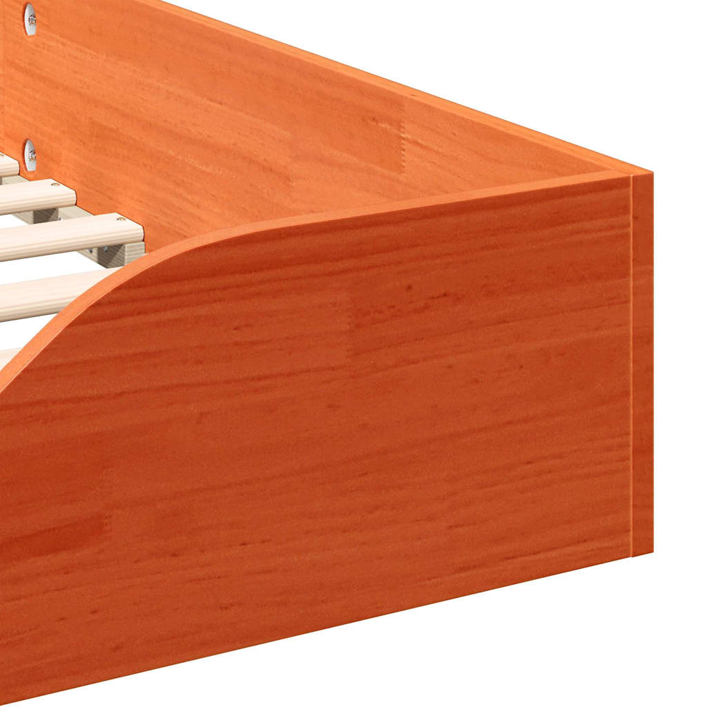 Bed Frame Wax Brown 80 x 200 cm Solid Pine Wood